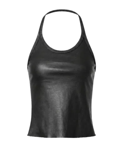 Stouls Cherry Open-back Leather Top In Black