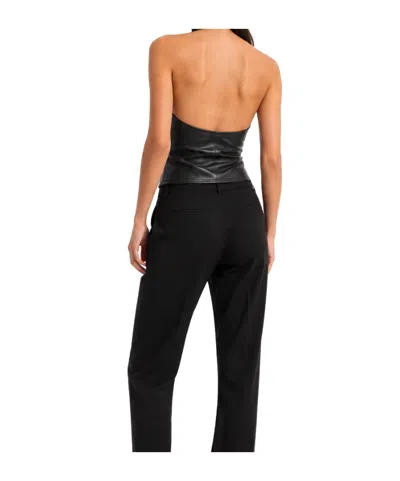 Stouls Cherry Open-back Leather Top In Black