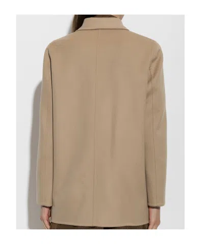 Valentino Winter Coat Tailored Fit Collared Design In Nude