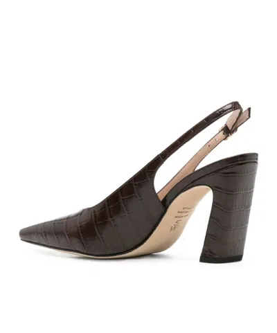 Stuart Weitzman Croc-effect Slingback Pumps In Brown