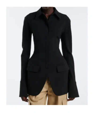 Mugler Wool-blend Jacket In Black