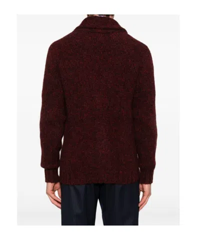 Brunello Cucinelli Button-front Shawl-collar Cardigan In Red