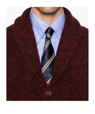 Brunello Cucinelli Button-front Shawl-collar Cardigan In Red