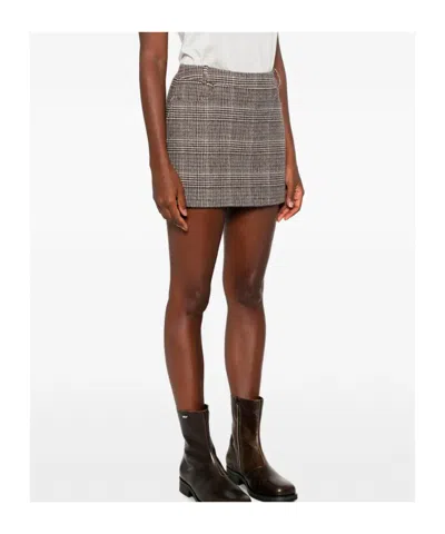 Ermanno Scervino Check-pattern Mini Skirt In Brown