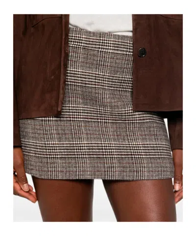 Ermanno Scervino Check-pattern Mini Skirt In Brown