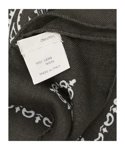 Destin Surl Patterned Square Scarf In Darkchoco
