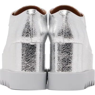 Stella Mccartney Elyse Lace Up Wedge Brogues Oxford Shoes In Silver