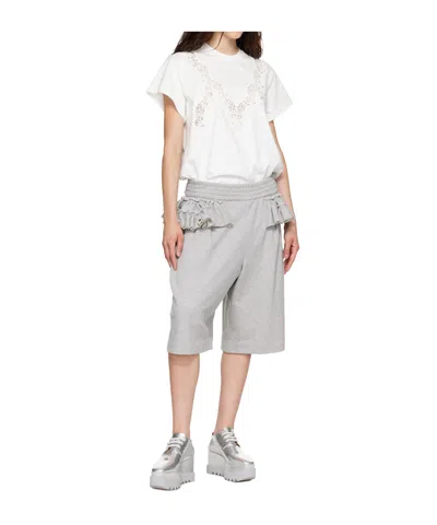 Stella Mccartney Elyse Lace Up Wedge Brogues Oxford Shoes In Silver