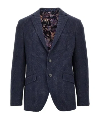 Etro Checked Single-breasted Blazer In Blue