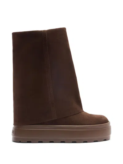 Casadei Double-face Fold-over Platform Boots In Multi