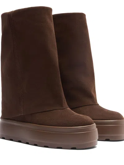 Casadei Double-face Fold-over Platform Boots In Multi