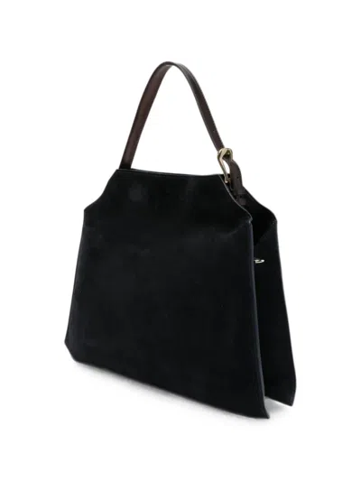 Orciani Medium Trinity Peach Logo-plaque Tote Bag In Black