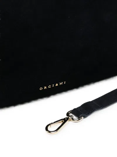 Orciani Medium Trinity Peach Logo-plaque Tote Bag In Black