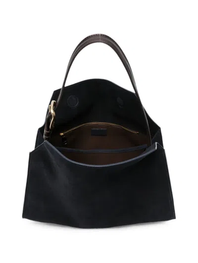 Orciani Medium Trinity Peach Logo-plaque Tote Bag In Black