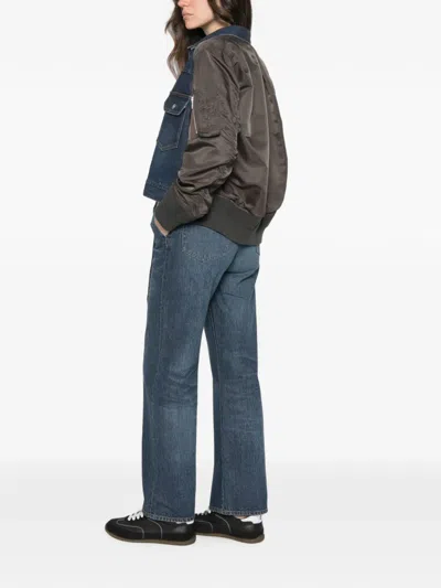 Sacai Zip-pocket Jacket In Blue