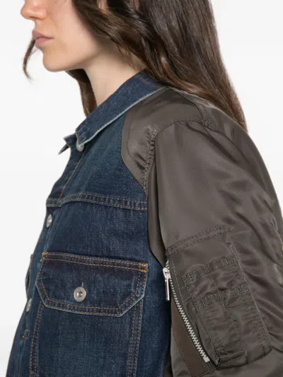 Sacai Zip-pocket Jacket In Blue
