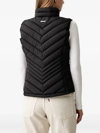 Dkny 셰브런 퀼팅 베스트 In Black
