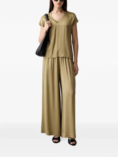 Vicolo Elasticated Palazzo Pants In Brown