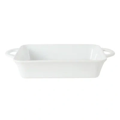Gibson Home Gracious Dining Rectangular Stoneware Baking Dish With Handles In White