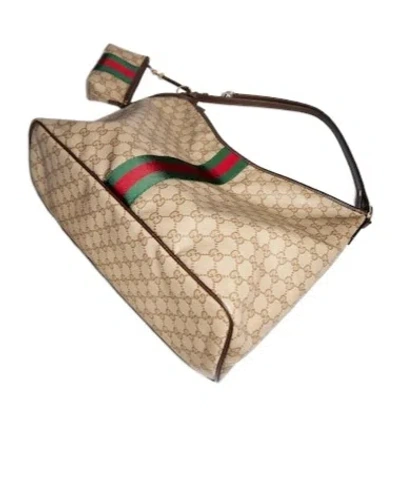 Gucci Large Shoulder Bag With Web In Multi