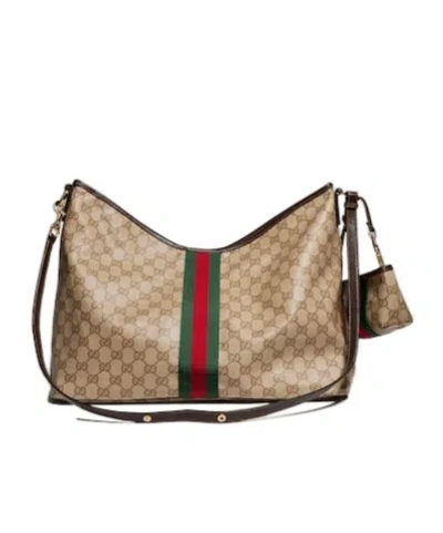 Gucci Large Shoulder Bag With Web In Multi