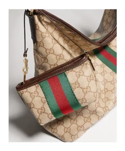 Gucci Large Shoulder Bag With Web In Multi