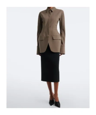 Mugler Wool-blend Jacket In Brown
