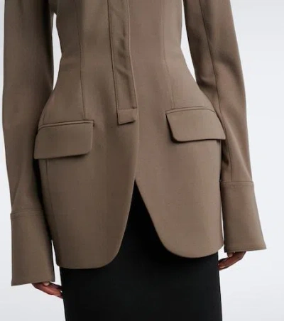 Mugler Wool-blend Jacket In Brown