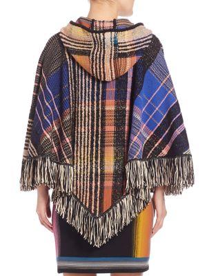 Missoni Hooded Wool Poncho With Alpaca, Mohair And Silk In Black | ModeSens
