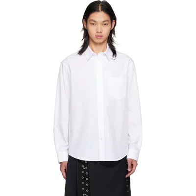 Simone Rocha Cotton Relaxed Pocket Shirt In White