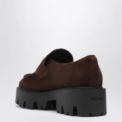 Prada Durable Cushioned Loafers In Brown