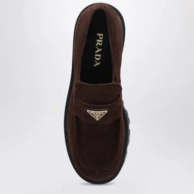 Prada Durable Cushioned Loafers In Brown