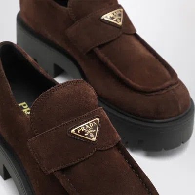 Prada Durable Cushioned Loafers In Brown