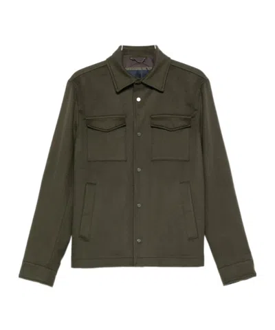 Herno Button-up Chest-pocket Jacket In Green