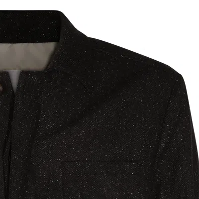 Eleventy Herringbone-pattern Shirt Jacket In Brown