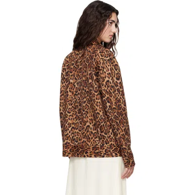 Anna Sui Tan Leopard Jacket In Multi