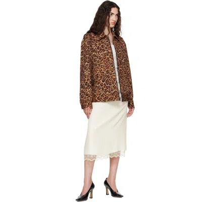 Anna Sui Tan Leopard Jacket In Multi