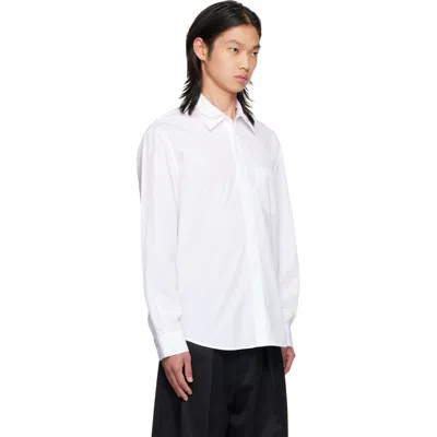 Simone Rocha Cotton Relaxed Pocket Shirt In White/pearl