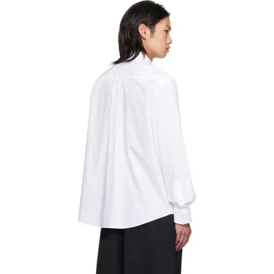 Simone Rocha Cotton Relaxed Pocket Shirt In White/pearl