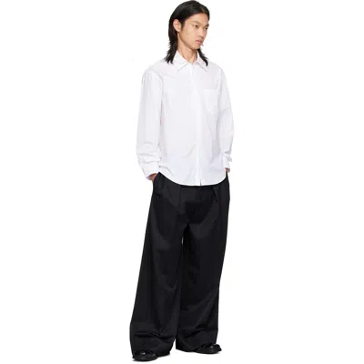 Simone Rocha Cotton Relaxed Pocket Shirt In White/pearl