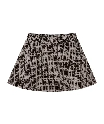 Balmain Patterned Skirt In Black