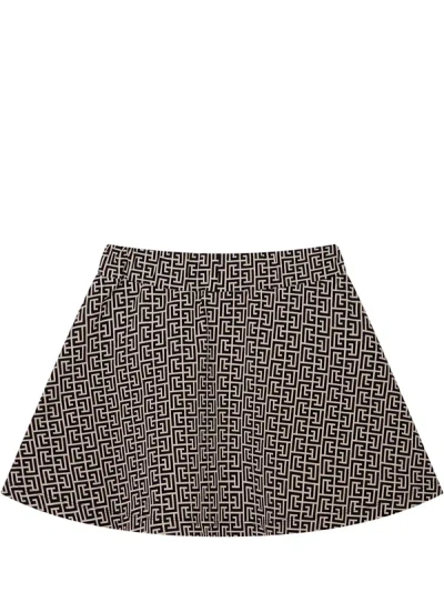 Balmain Patterned Skirt In Black