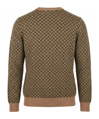 Drumohr Geometric-pattern Cashmere Sweater In Brown