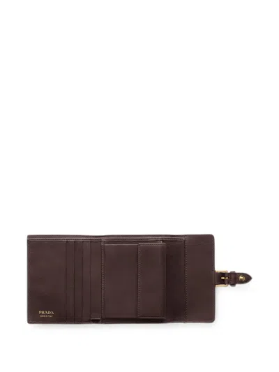 Prada Small Nappa Leather Wallet In Brown