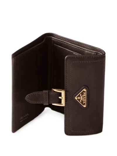 Prada Small Nappa Leather Wallet In Brown
