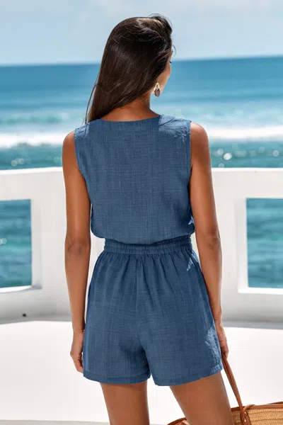 Cupshe Ava Blue Romper In Blue