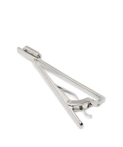 Tateossian Halo Rectangular Crystal-embellished Tie Clip In Silver