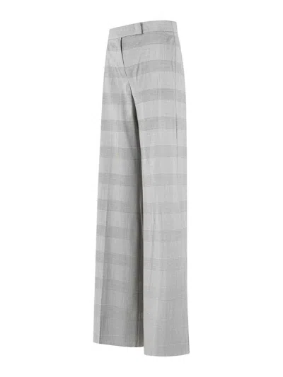 Max Mara Check-pattern Trousers In Gray