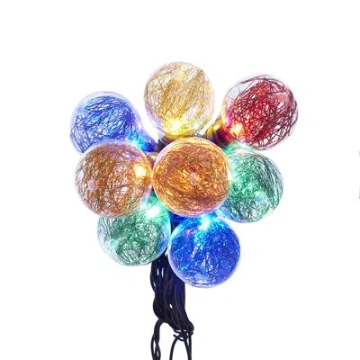 Kurt Adler Led Tinsel A19 10 Light String Light In Multi
