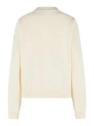 Moncler Womens Miscellaneous Hybrid Logo-badge Nylon And Cotton-knit Cardigan Xl In Neutral